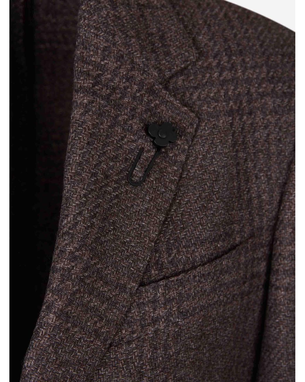 Lardini Black Blazer Straight Checkered for men