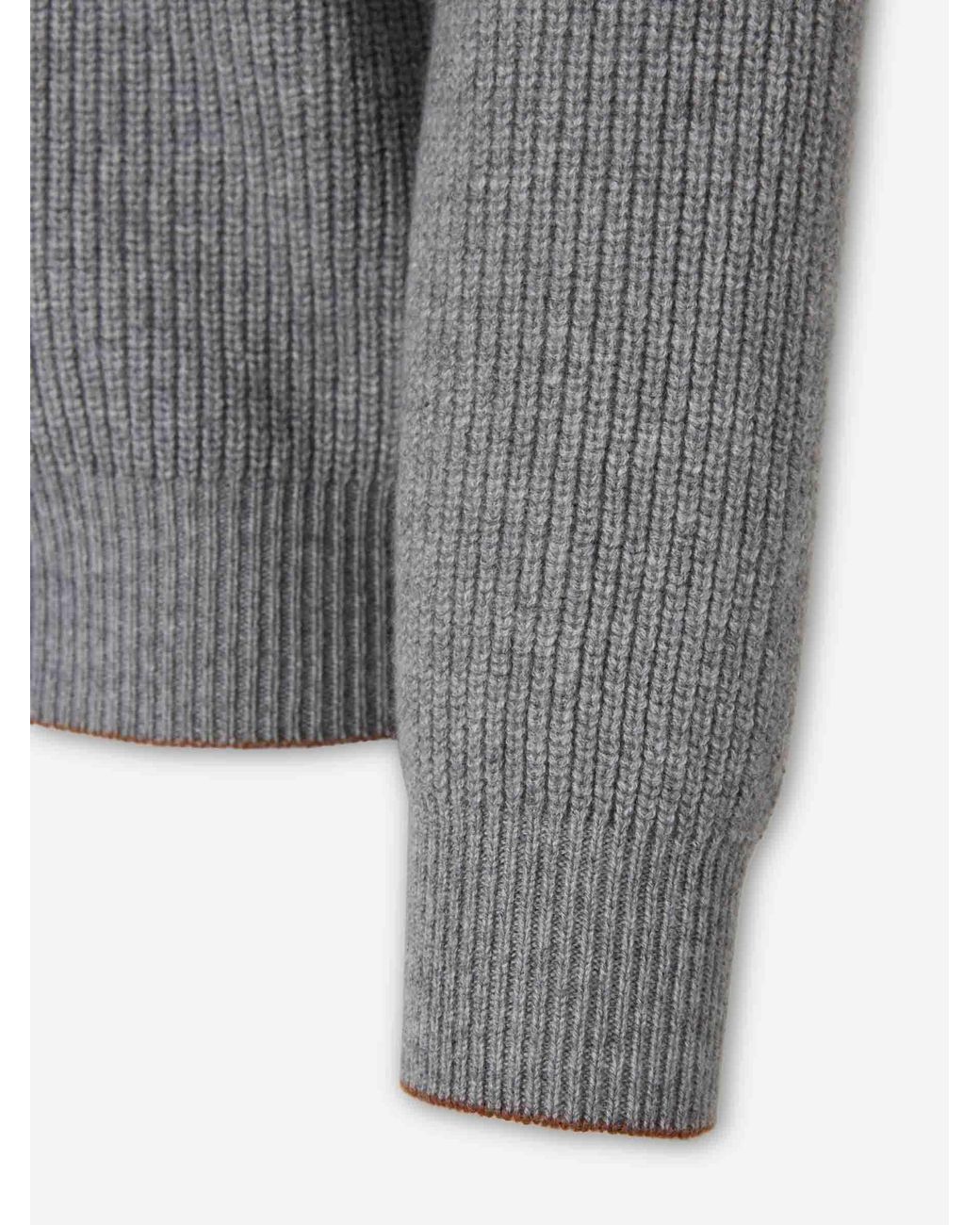 Canali Gray Cashmere Wool Cardigan for men