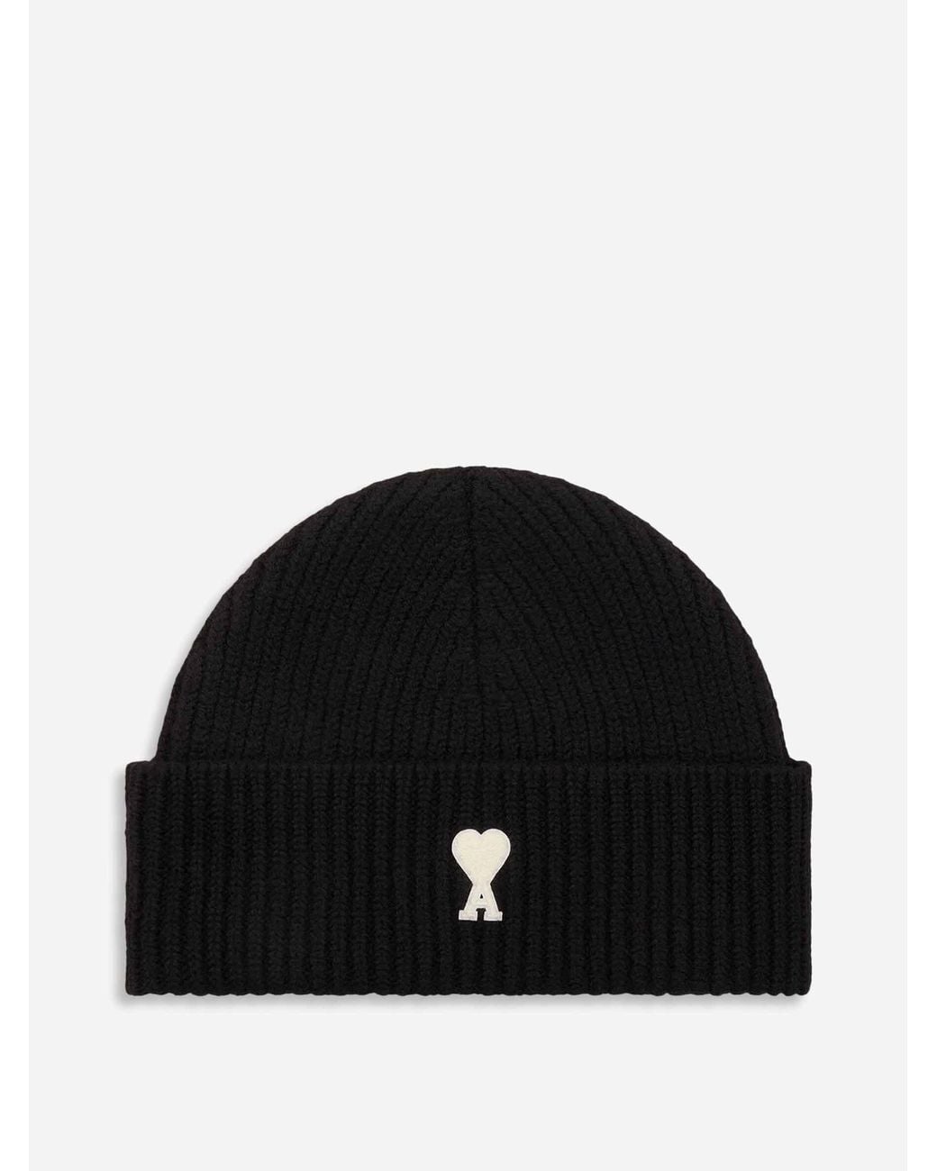 Cappello Di Lana Con Logo di AMI in Black da Uomo