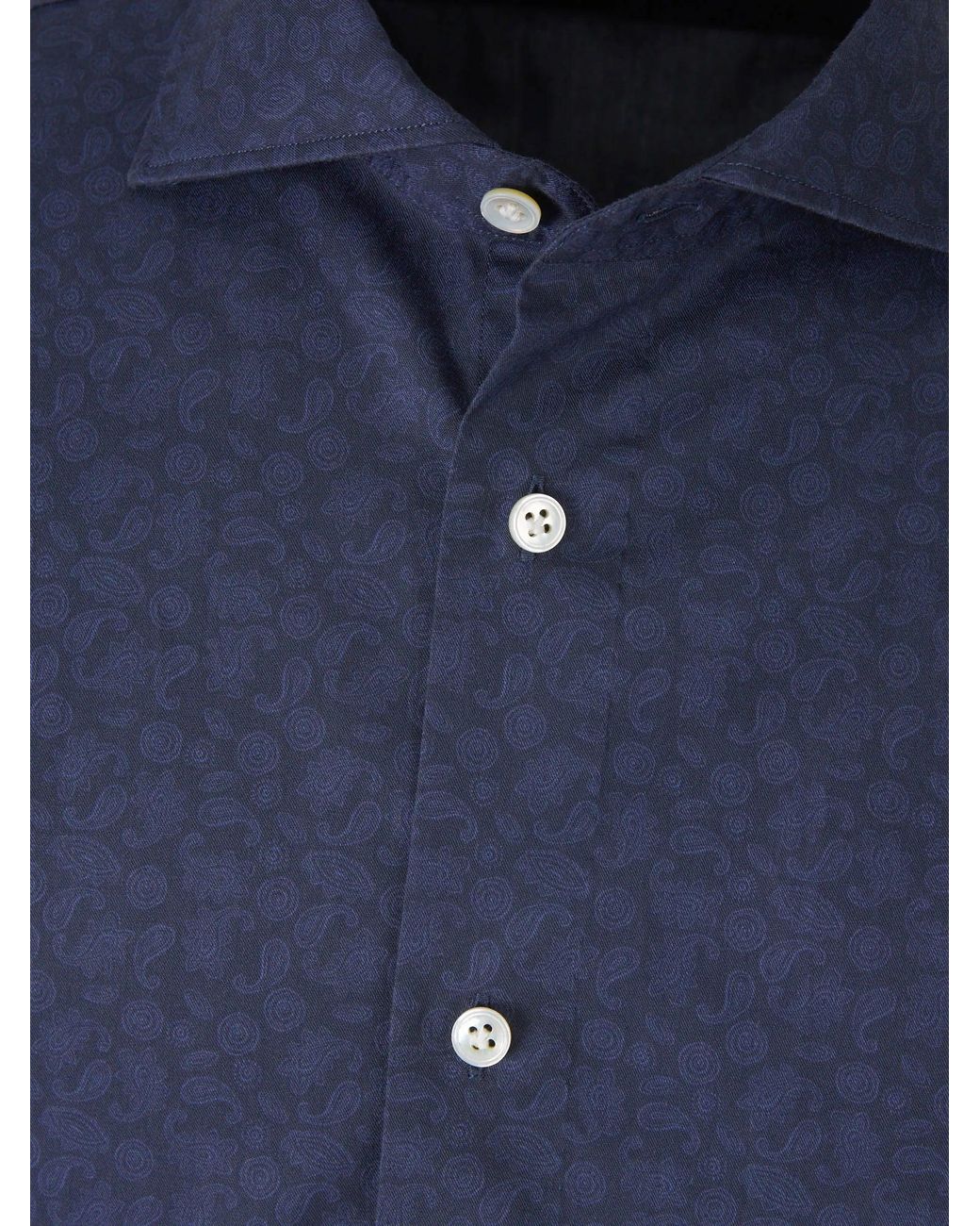 Vincenzo Di Ruggiero Blue Printed Cotton Shirt for men