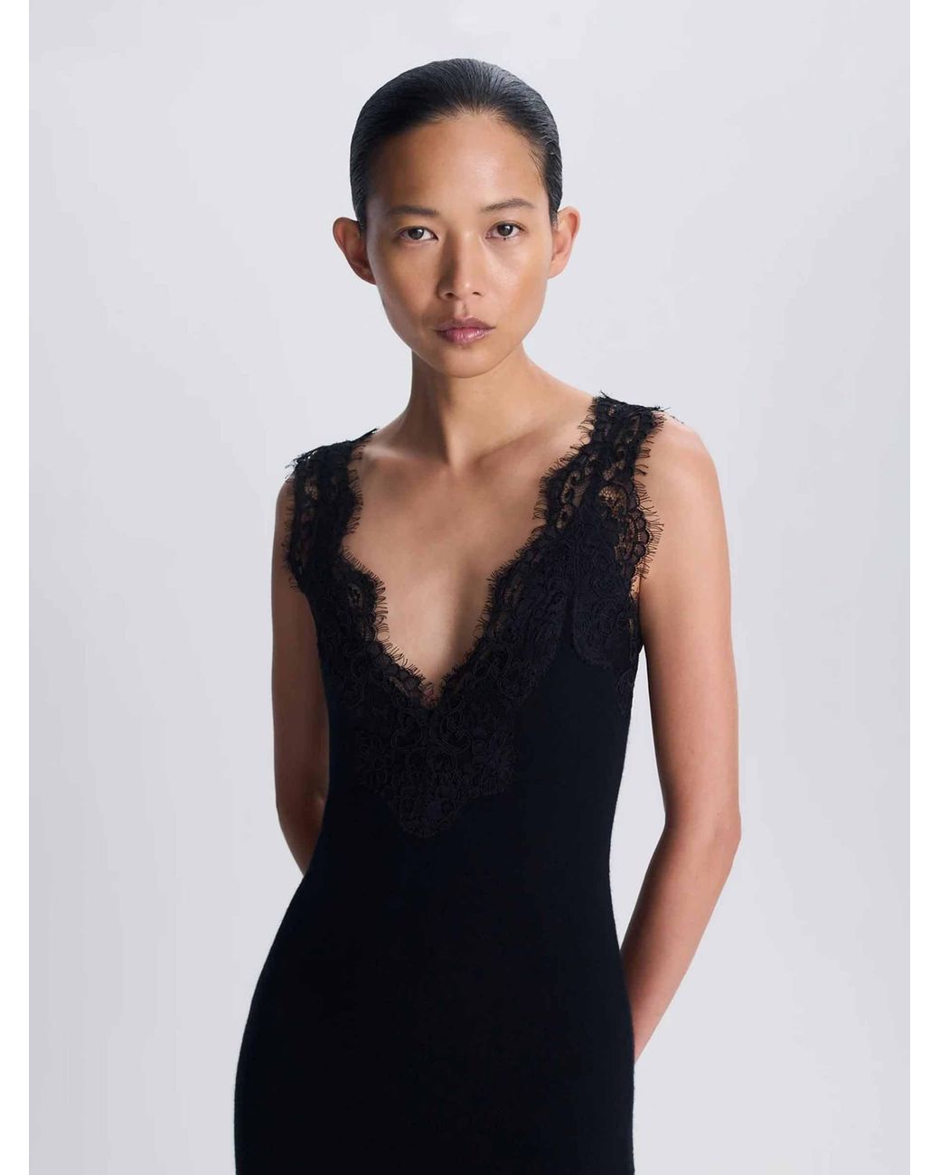 Jonathan Simkhai Black Cashmere Slip Dress