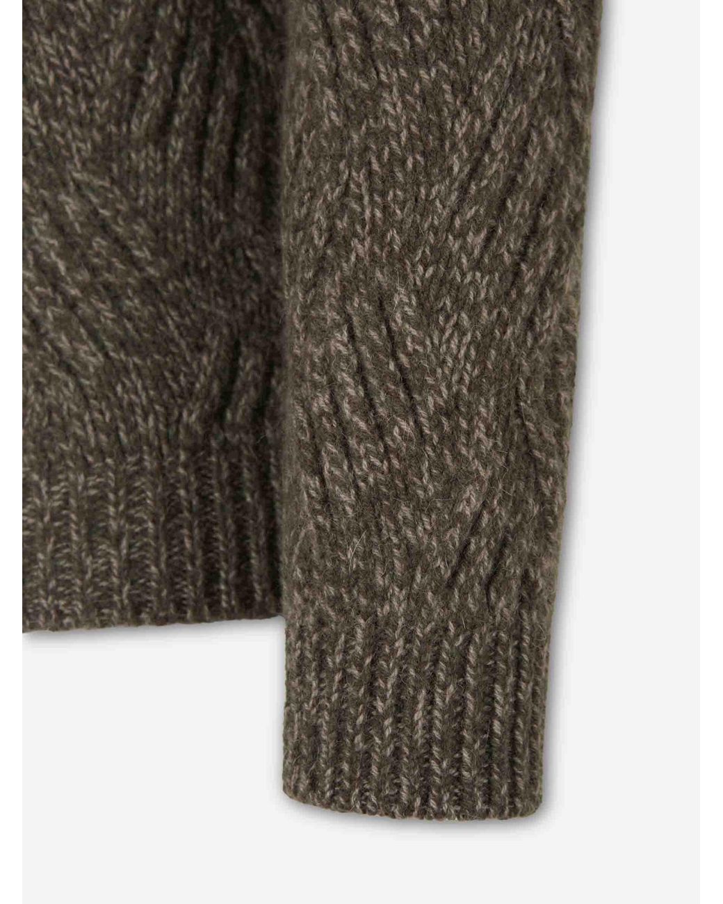 Fedeli Green Alpaca Wool Sweater for men