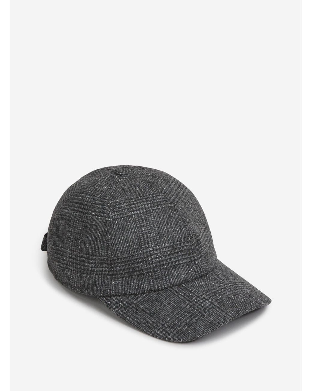 Borsalino Gray Woolen Checkered Cap for men
