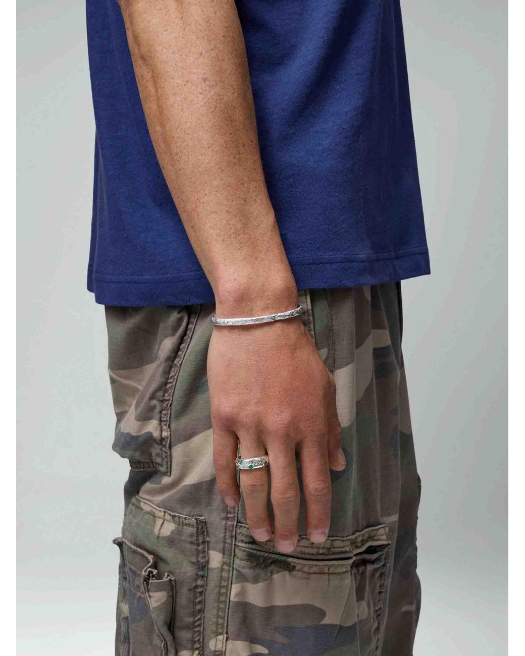 Twojeys White Organic Bangle Bracelet S for men