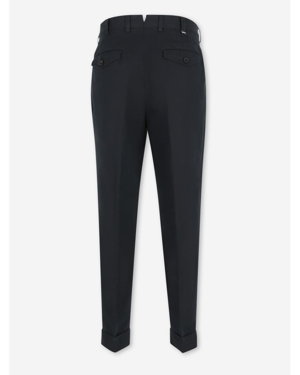 PT Torino Blue Linen Chino Trousers for men