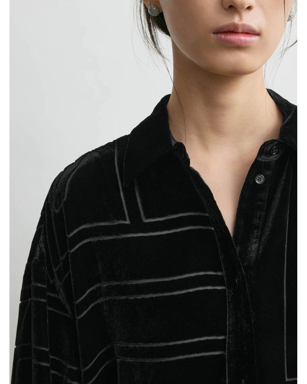 Totême Black Monogram Velvet Shirt