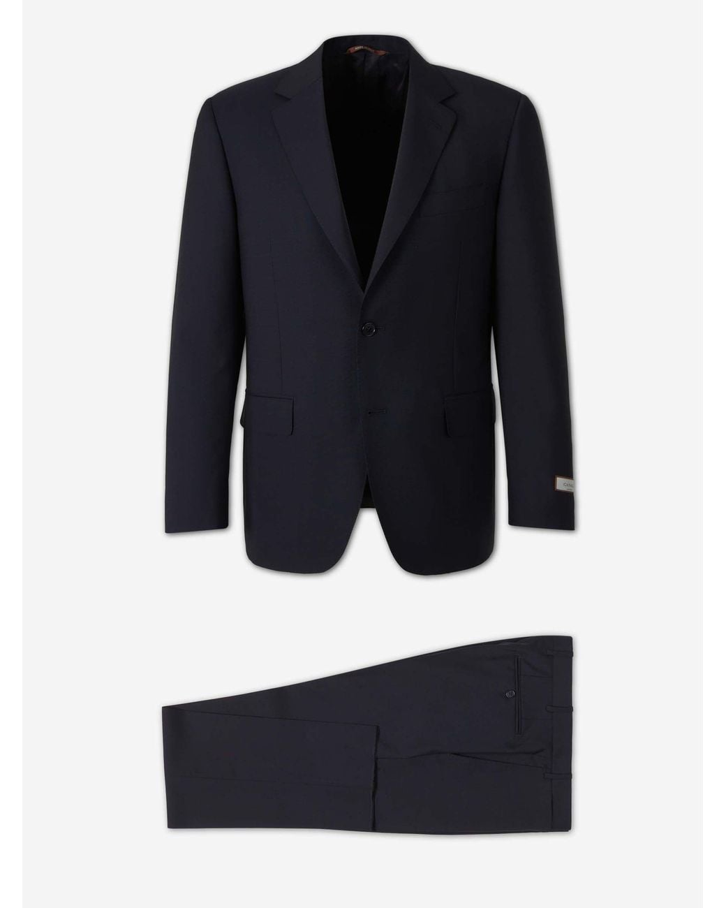 Canali Blue Straight Wool Suit for men