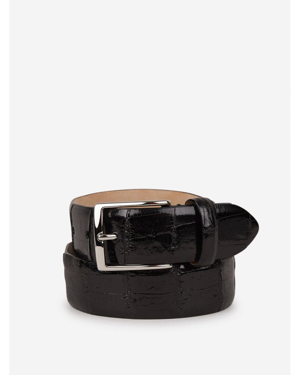 Santa Eulalia Black Leather Belt for men