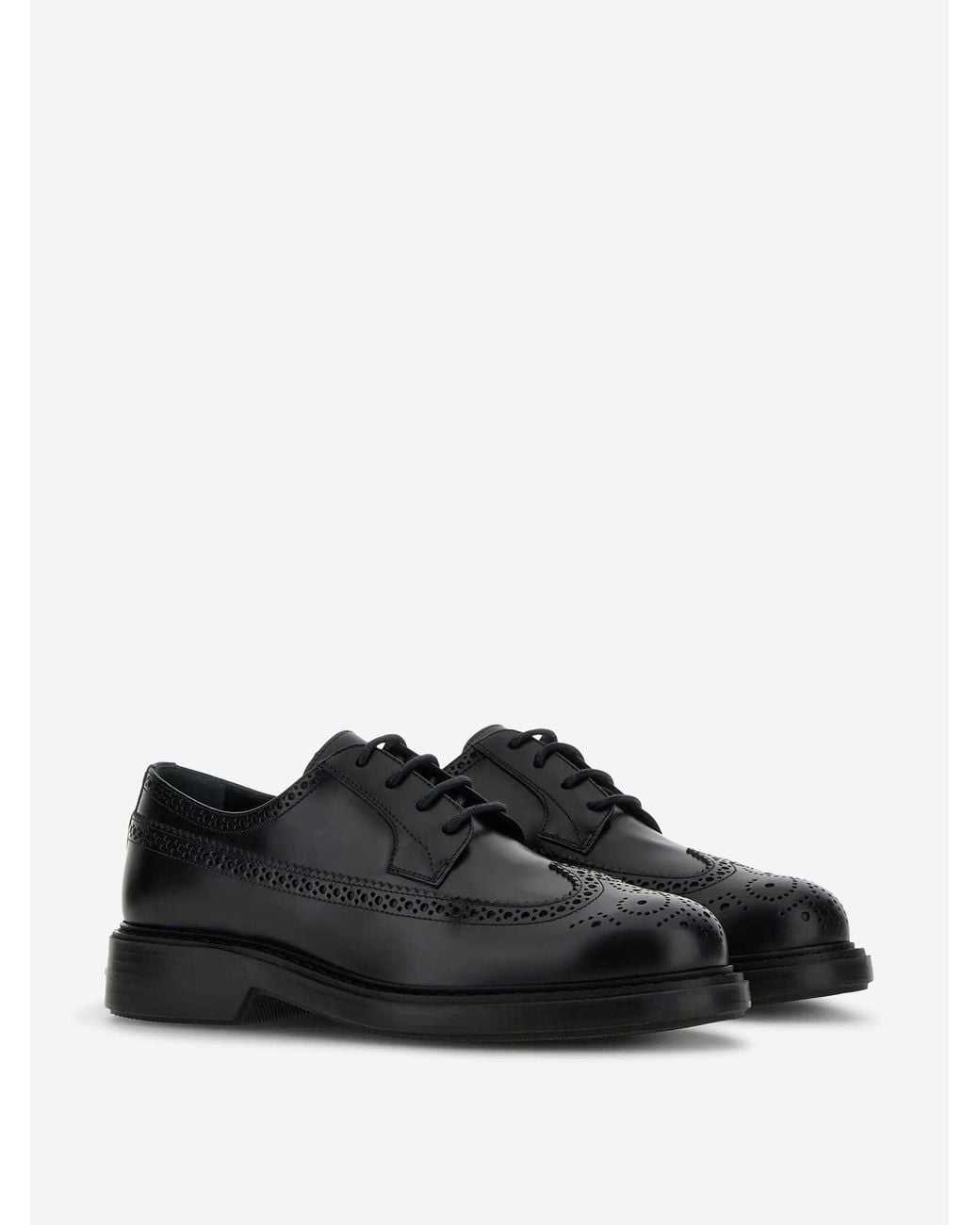 Hogan Black Derby Shoes H704 for men
