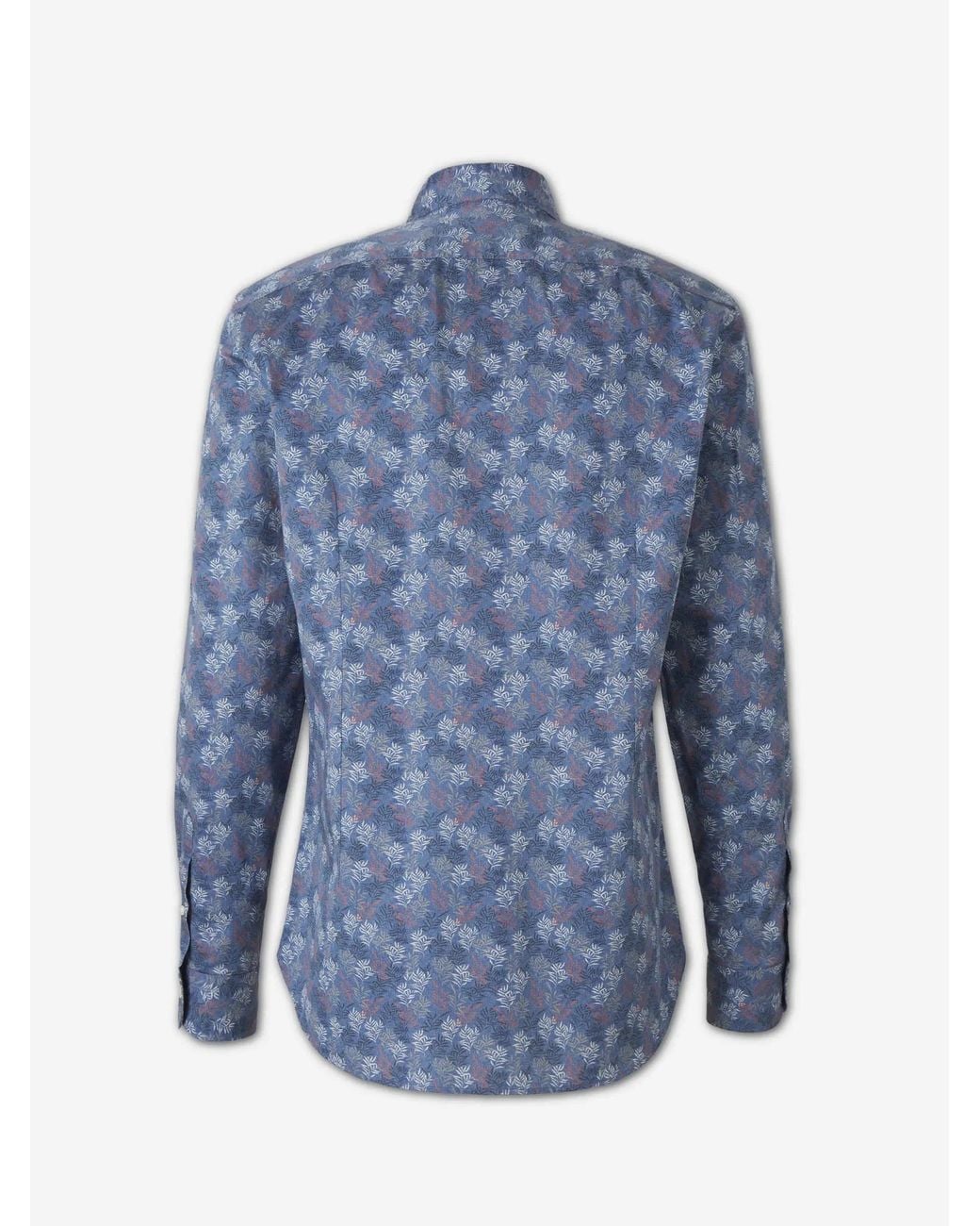 Vincenzo Di Ruggiero Blue Printed Cotton Shirt for men