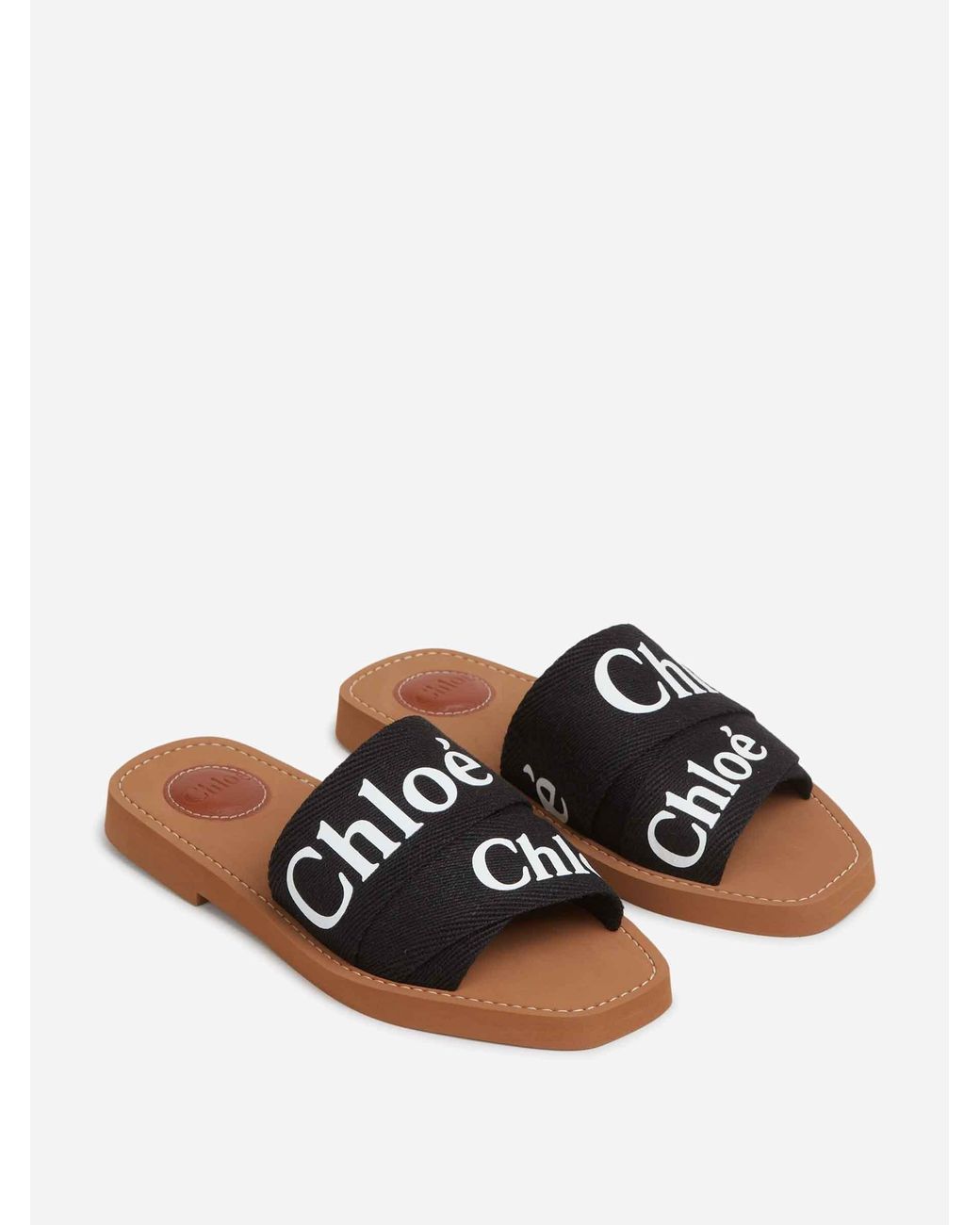 Chloé White Holzige Maultiere