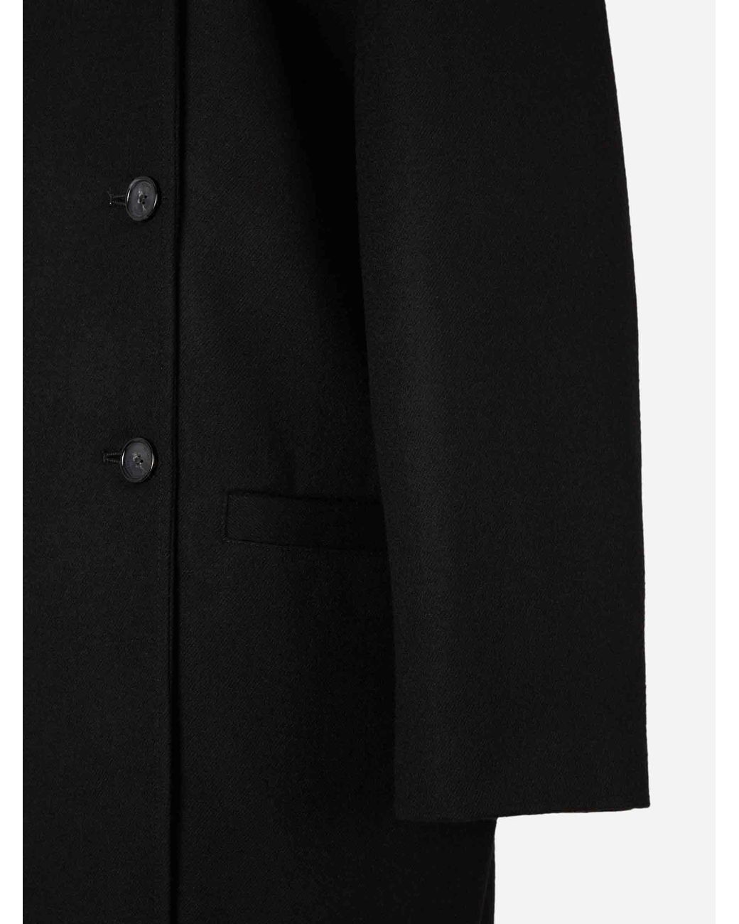 Totême Black Langer Wollmantel