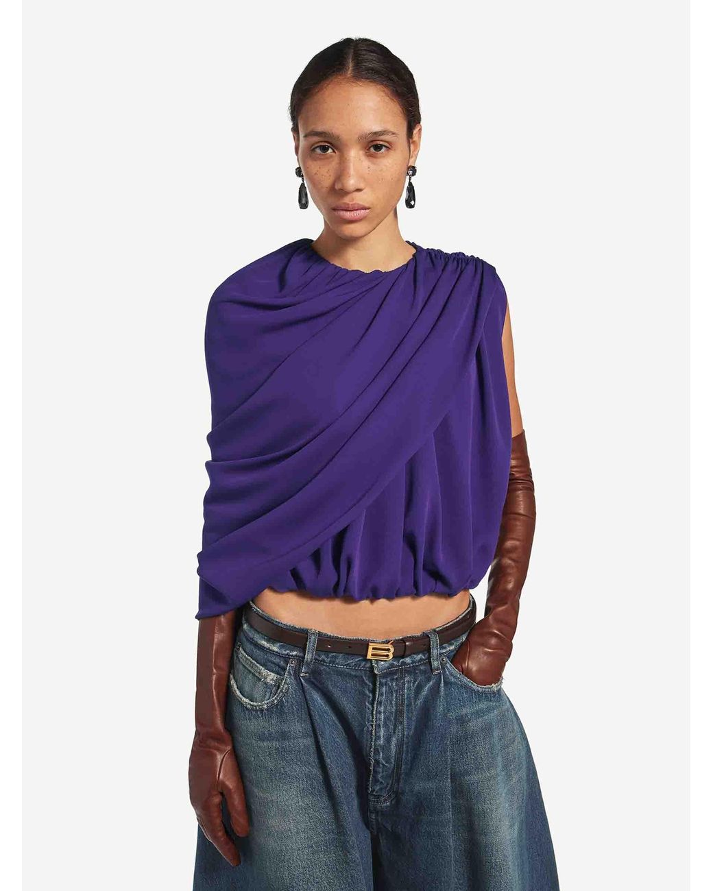 Balenciaga Purple Cape Top