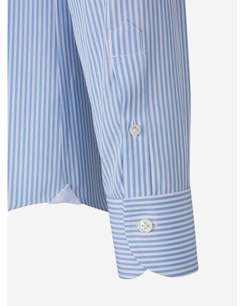 Camisa Rayas Algodón Santa Eulalia de hombre de color Blue