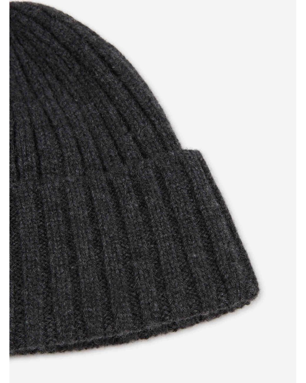 Fedeli Black Ribbed Cashmere Hat for men