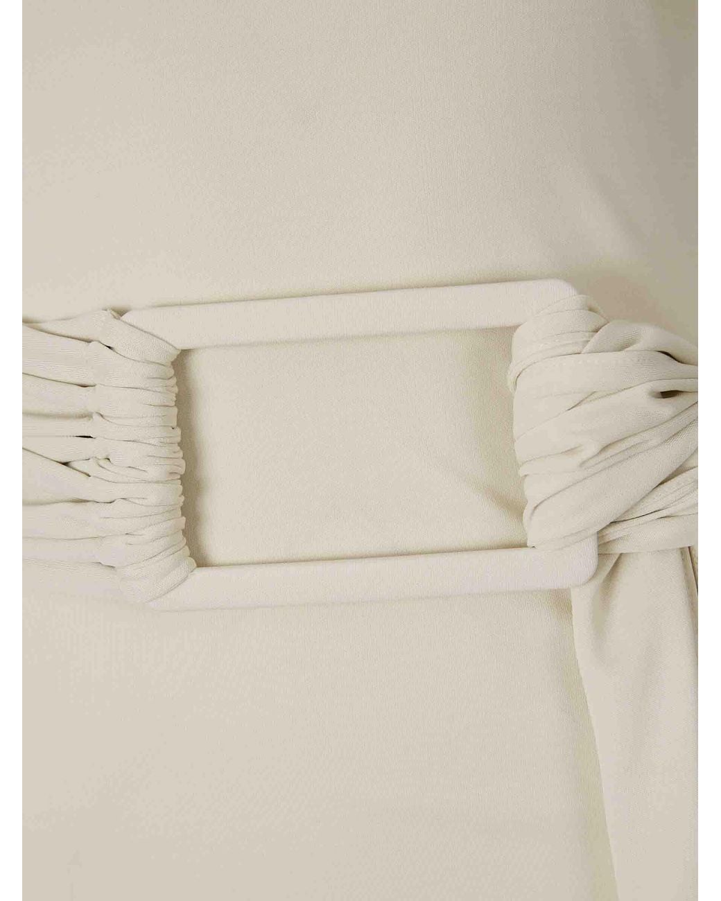 Alaïa White Asymmetrical Dress With Belt