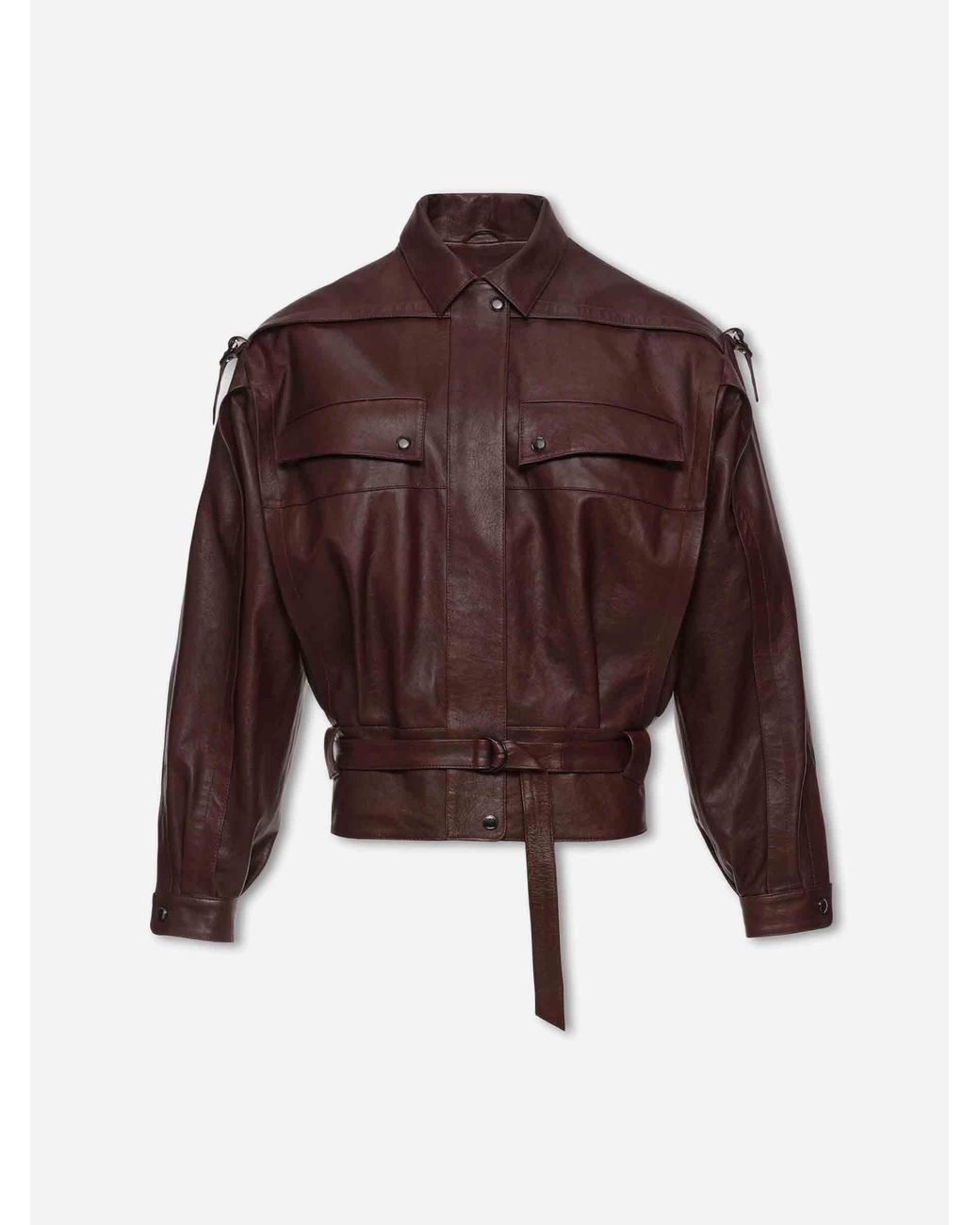 Magda Butrym Brown Oversized Leather Jacket