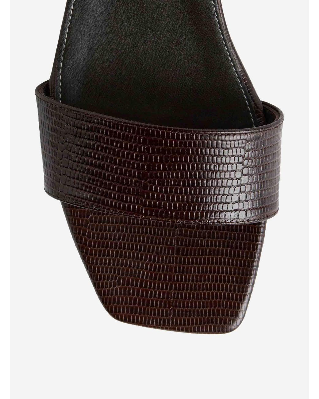 Totême  White Lizard Effect Leather Mules