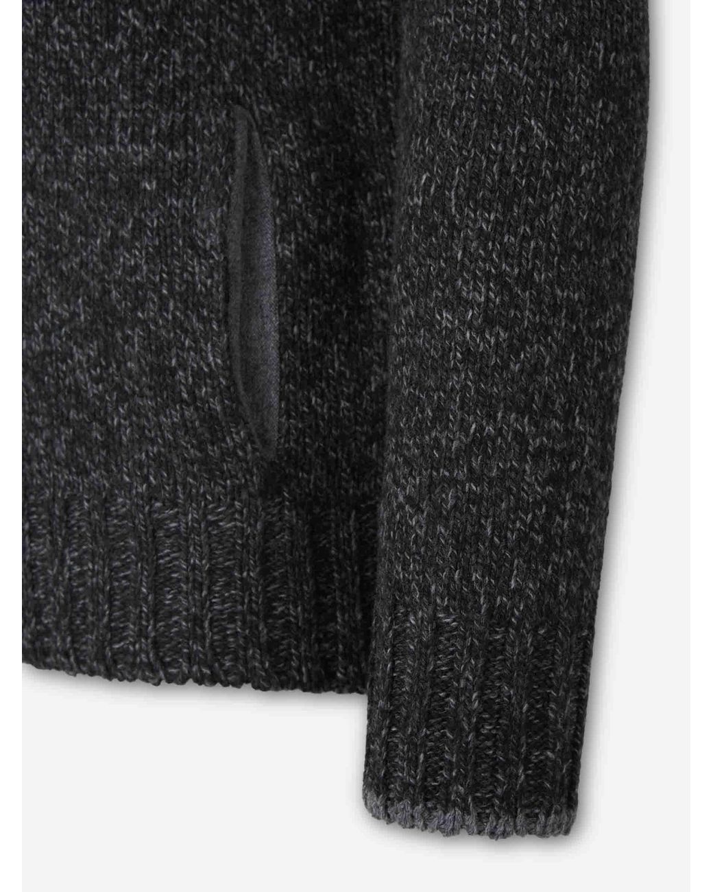 Santa Eulalia Black Wool Zip Cardigan for men