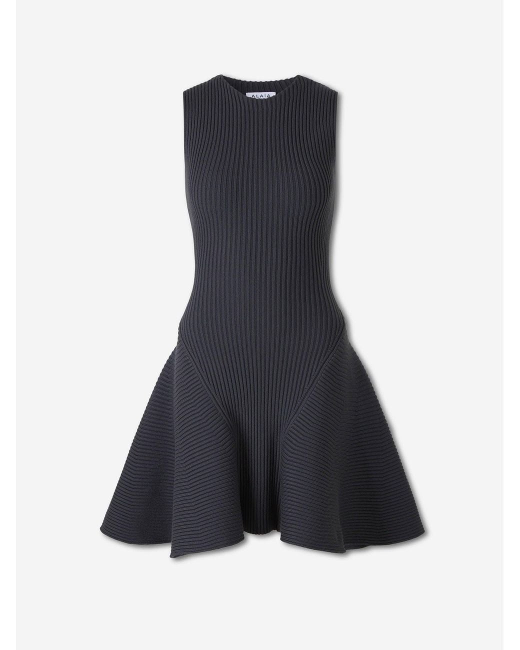 Alaïa Blue Ribbed Skater Dress