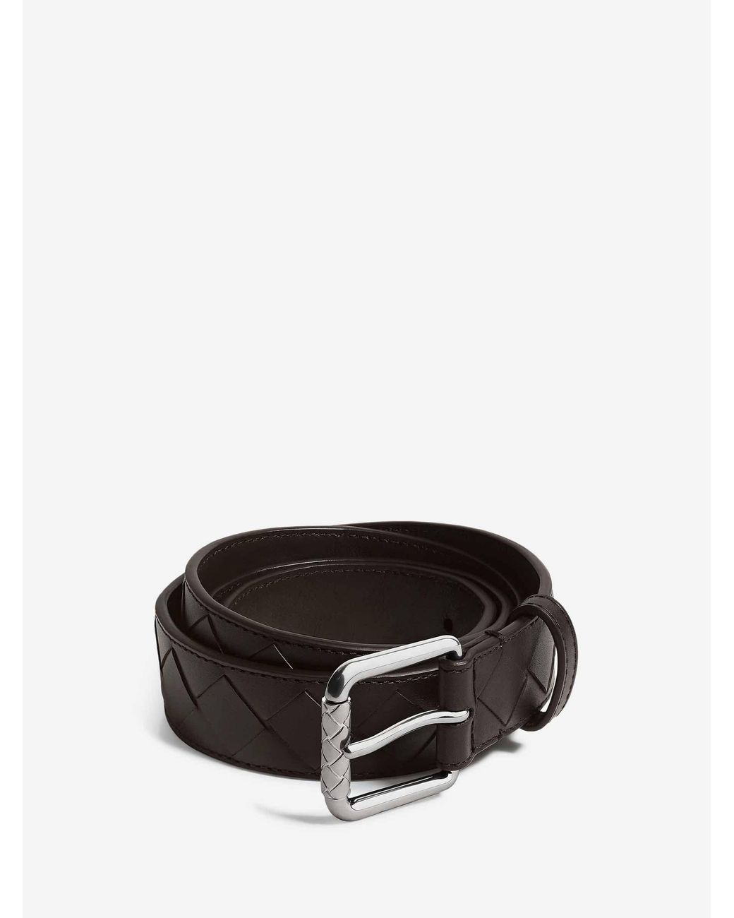 Bottega Veneta Black Intrecciato Belt for men