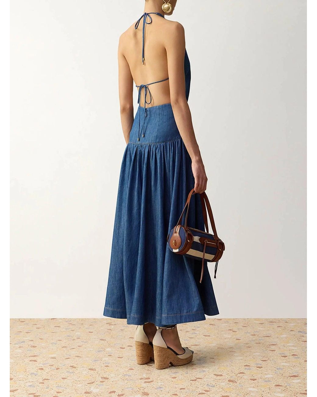 Zimmermann Blue Draped Denim Dress