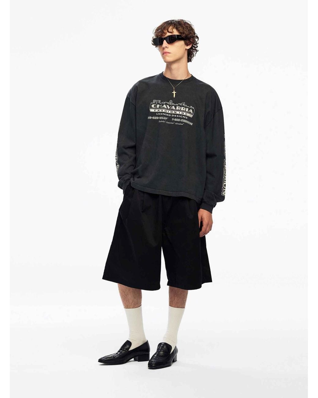 Willy Chavarria Black Long Sleeve T-Shirt for men