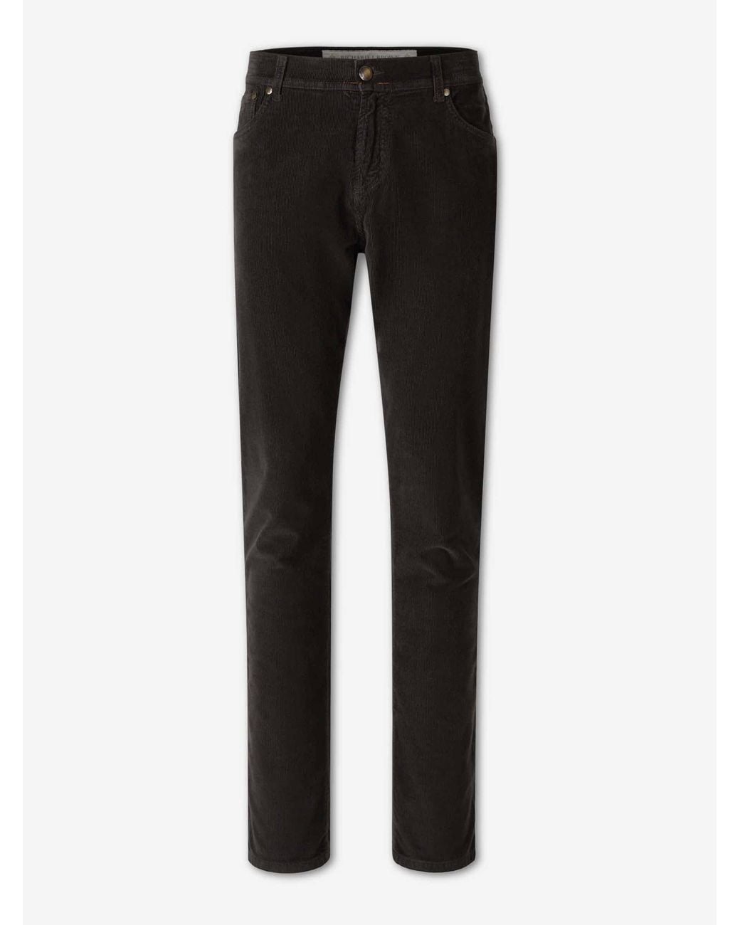 richard j. brown Black Cotton Corduroy Trousers for men