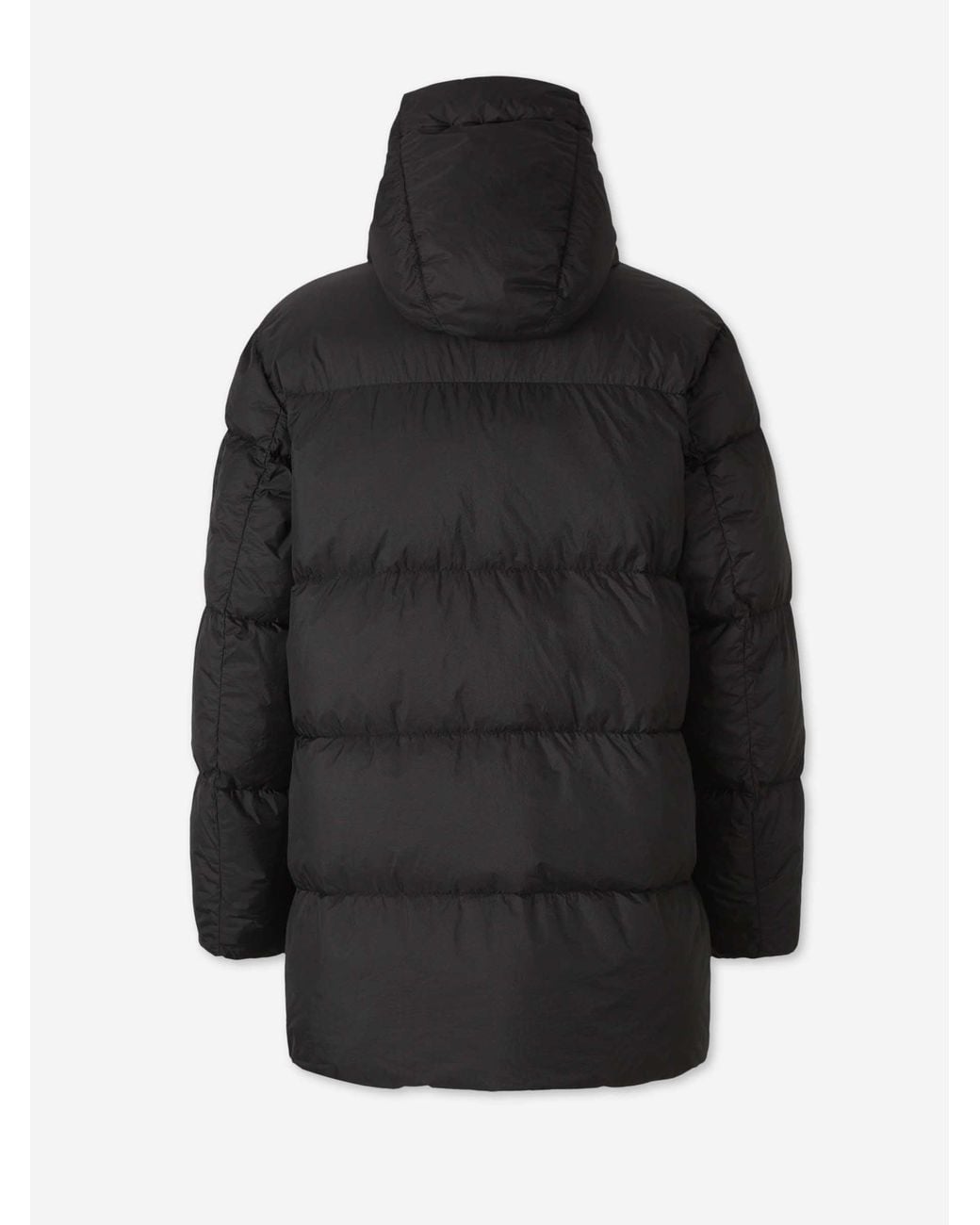 C P Company Black Long Polyamide Down Jacket for men