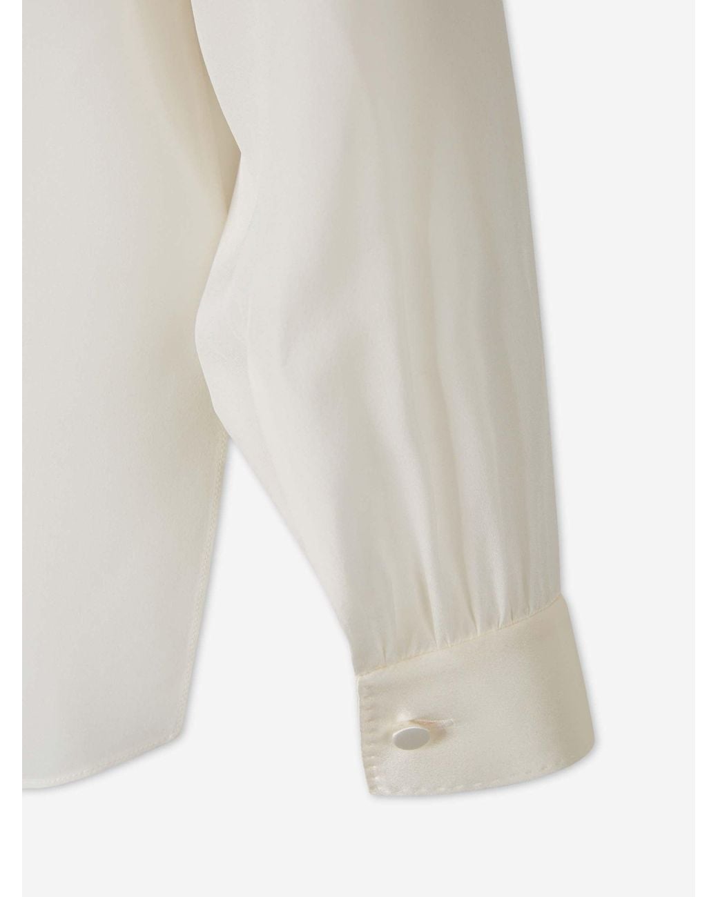 Tom Ford White Plain Blouse With Bow