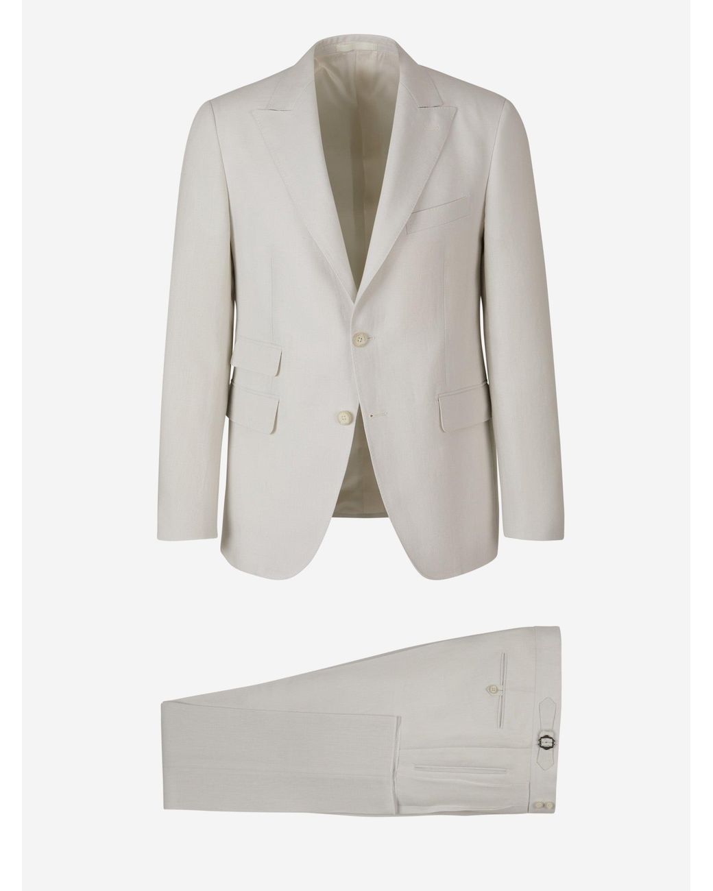 SCABAL® Gray Plain Linen Suit for men