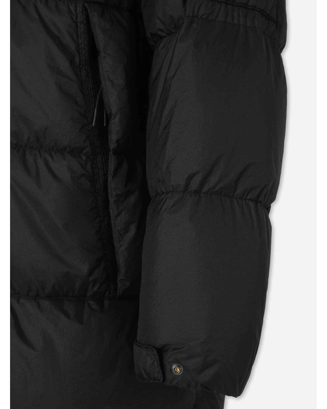 C P Company Black Long Polyamide Down Jacket for men