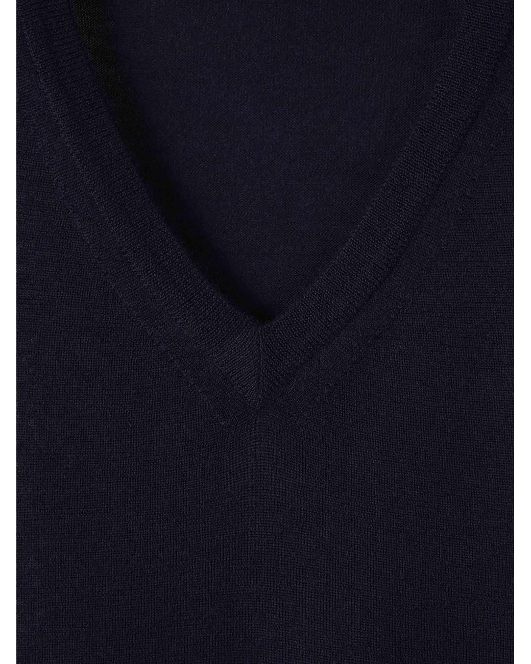 Santa Eulalia Blue Cashmere V-Neck Sweater for men