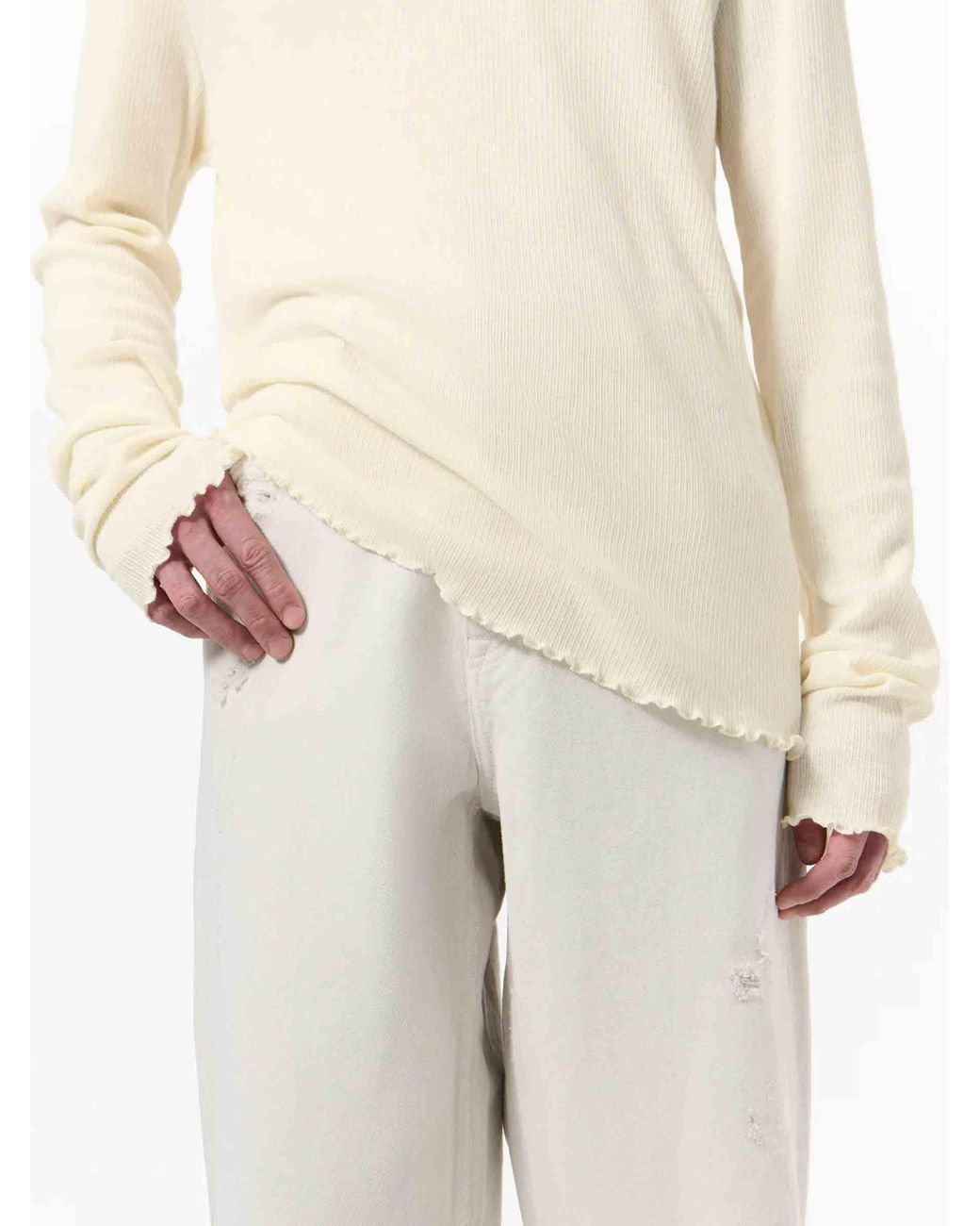 Our Legacy White Long Sleeve Knit T-Shirt for men