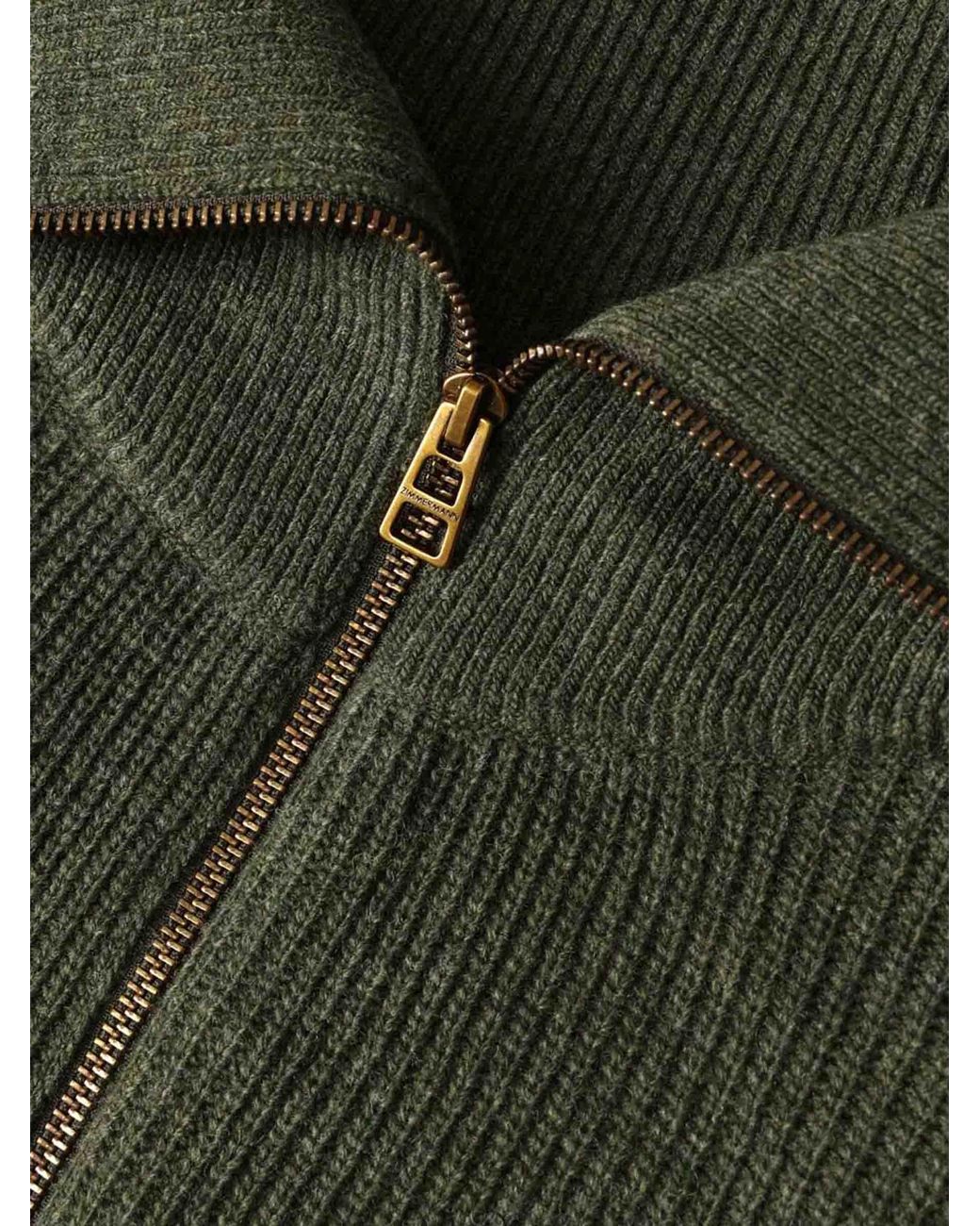 Zimmermann Green Long Zip-Up Cardigan