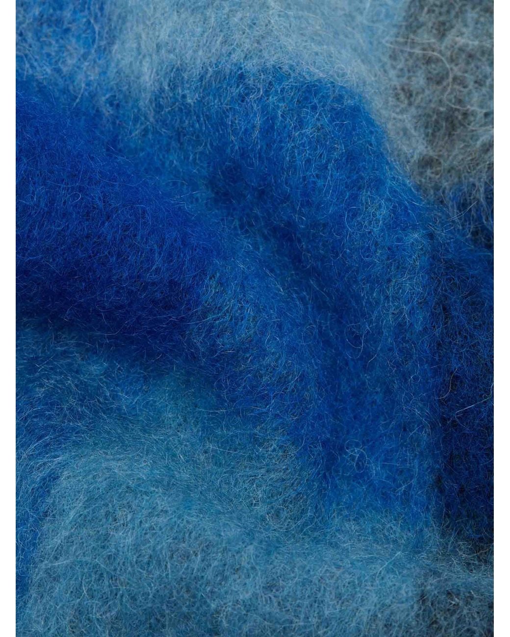 Acne Blue Wool Plaid Scarf
