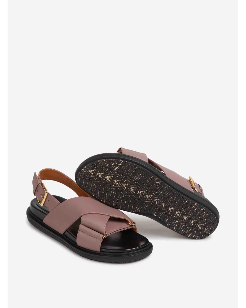 Marni Brown Fussbett Leather Sandals