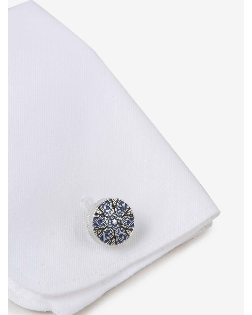 Tateossian White Enameled Star Cufflinks for men