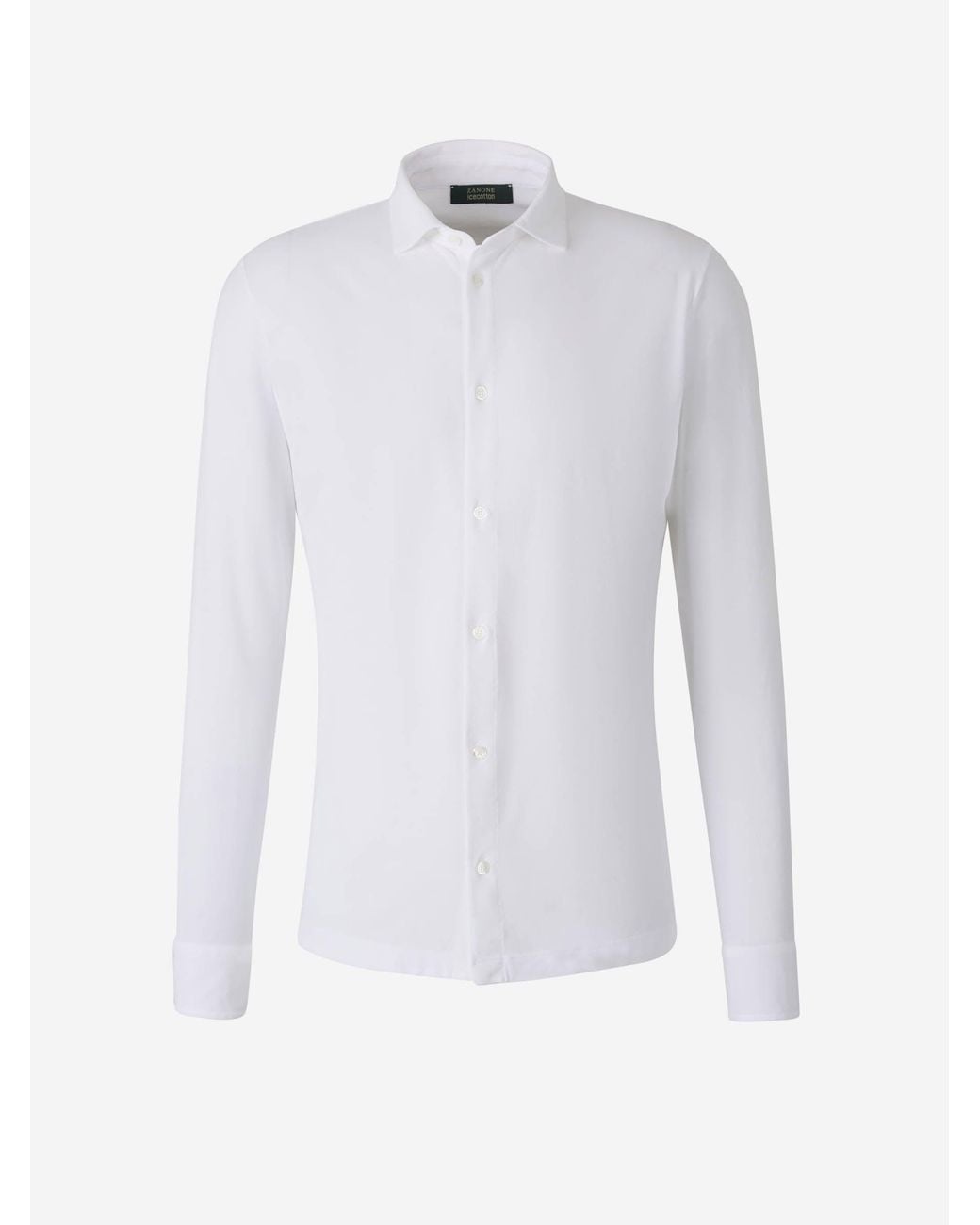 Zanone White Cotton Slit Shirt for men