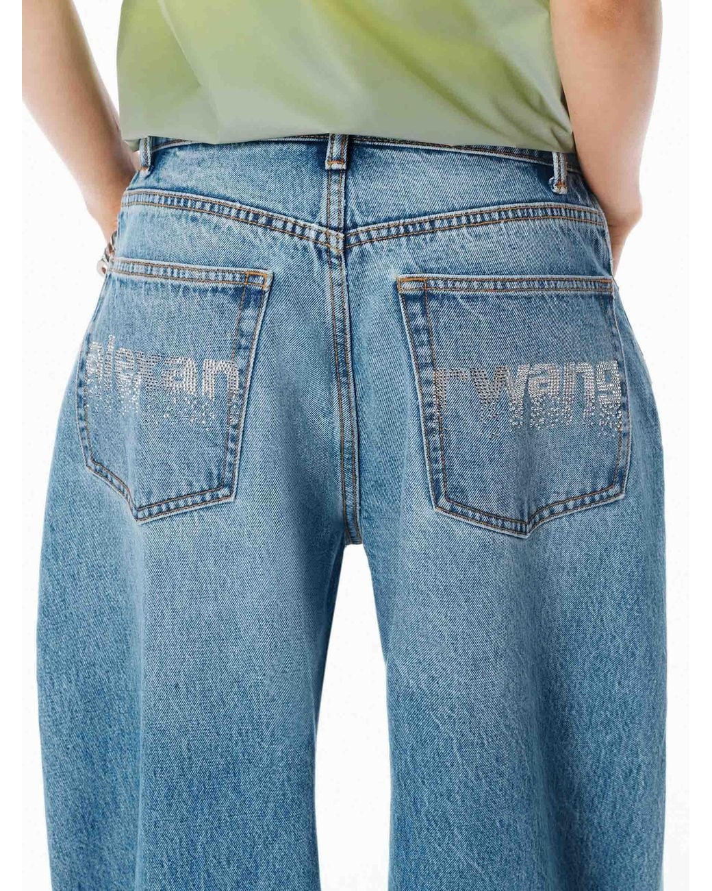 Alexander Wang Blue Jeans Barrel Logo