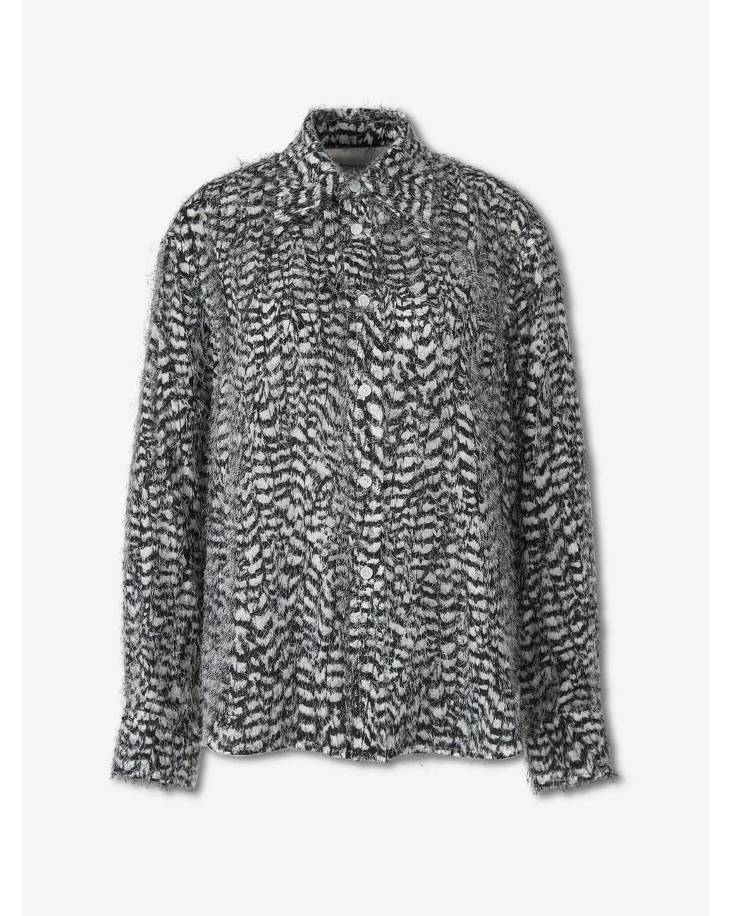 Bottega Veneta Gray Feather Effect Shirt