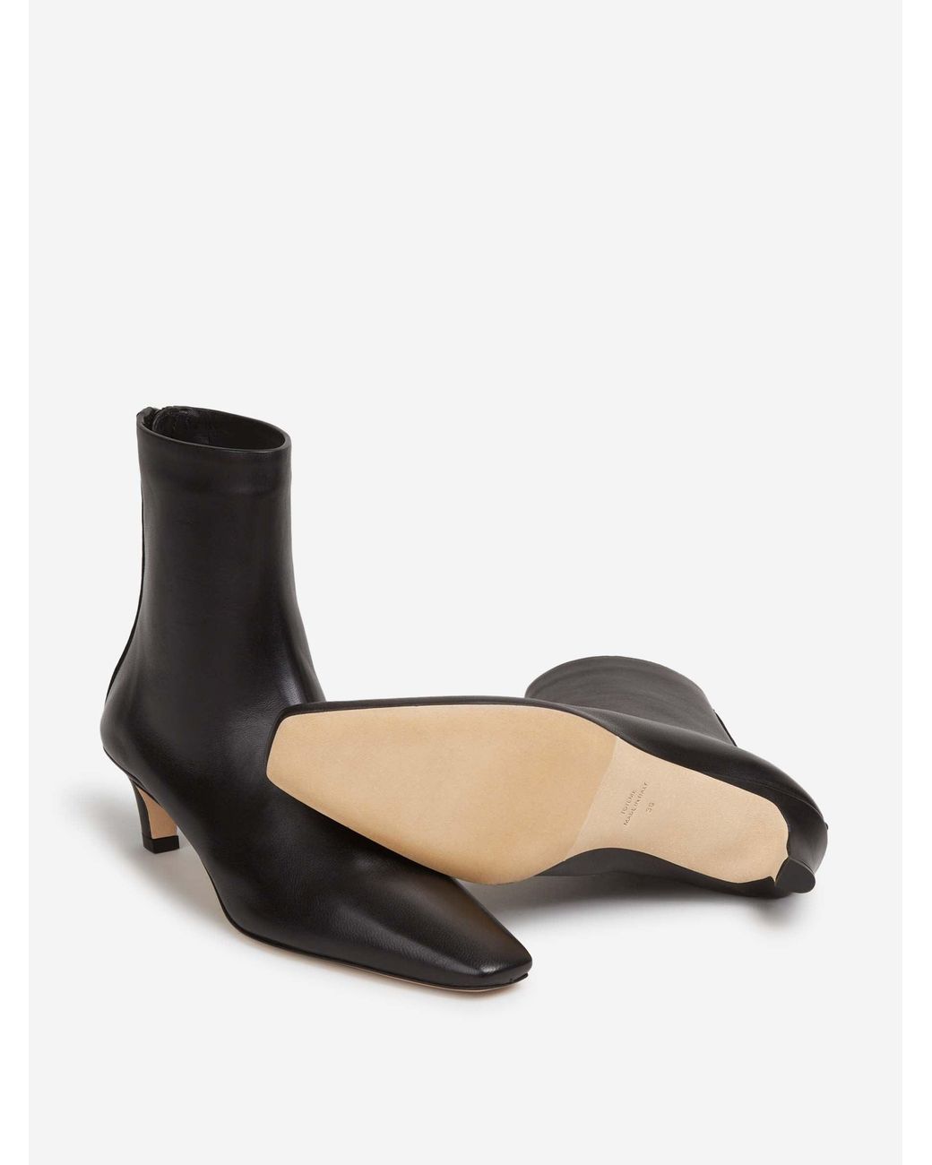 Totême White Leather Heeled Ankle Boots