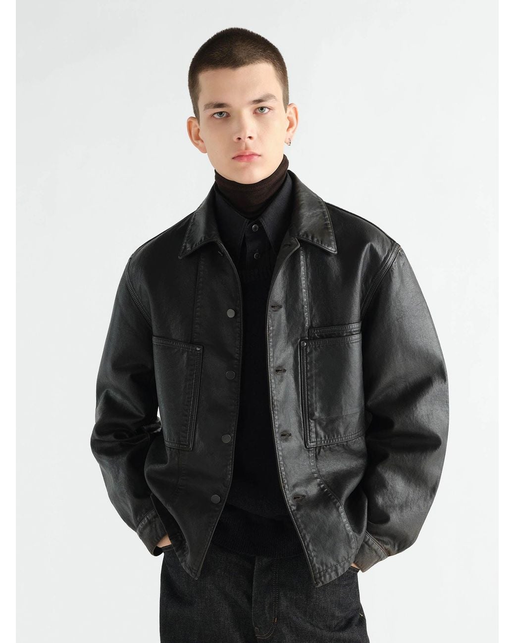 Lemaire Black Coated Denim Undershirt for men