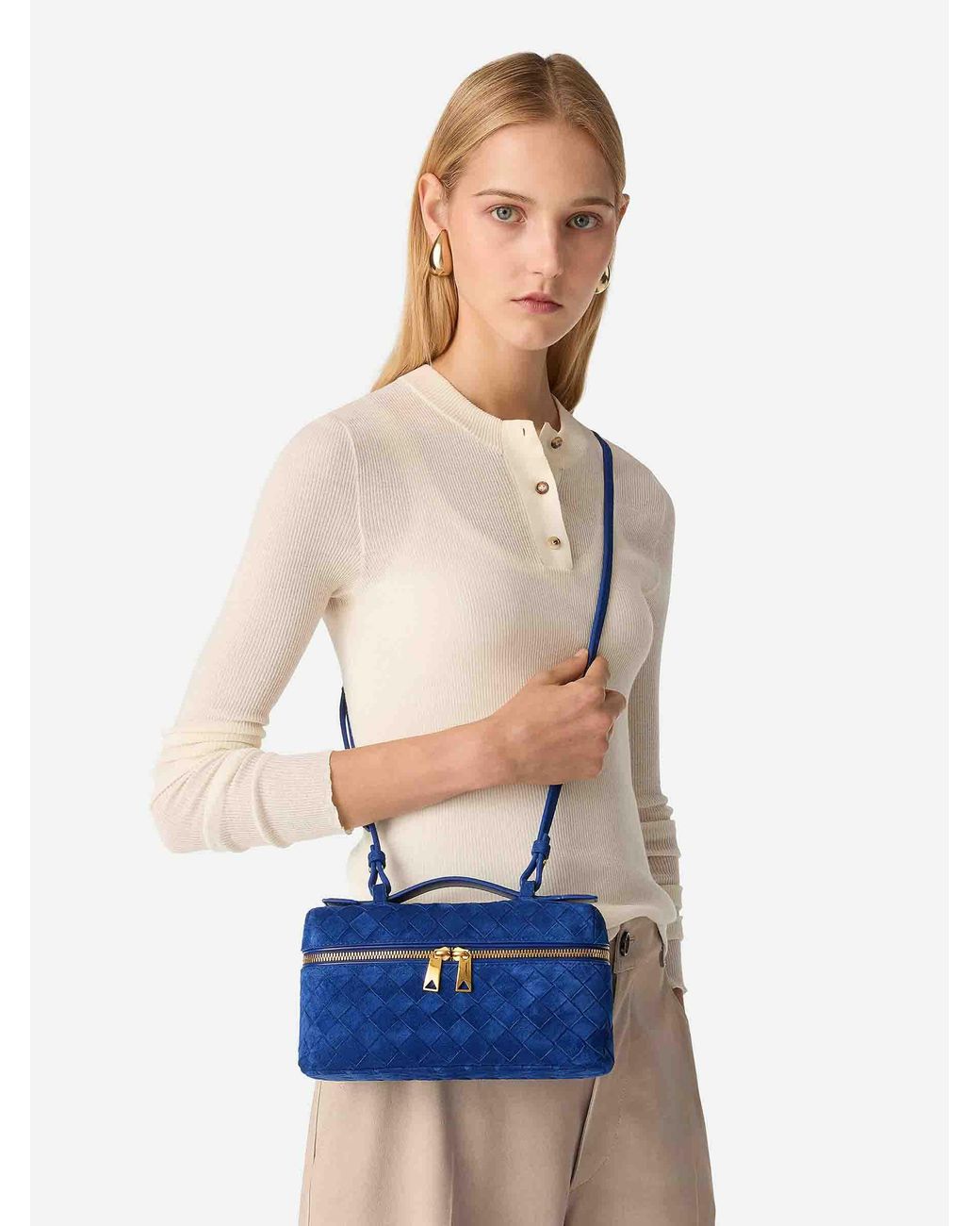 Bottega Veneta Blue Bang Bang Intrecciato Tasche