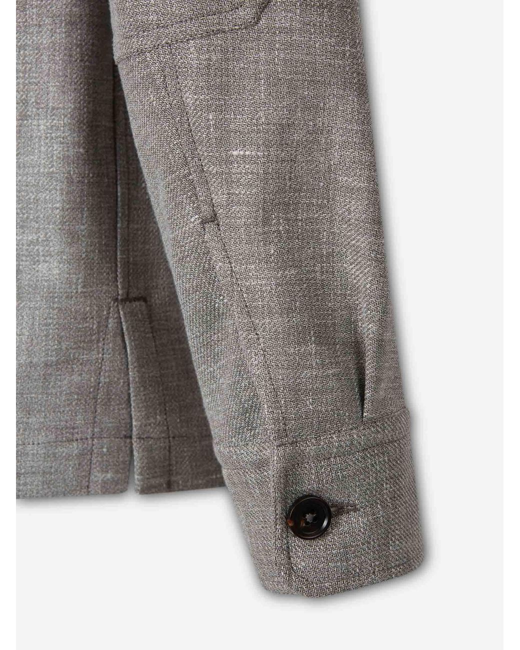 Zegna Gray Overshirt Pockets Placket for men