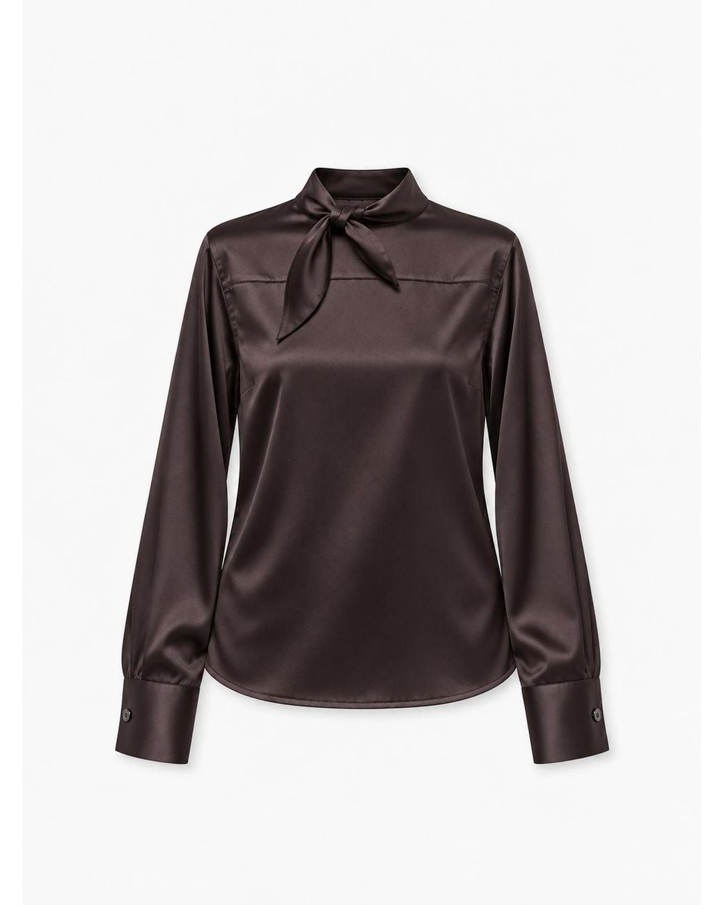 Staud Brown Rhodes Silk Blouse