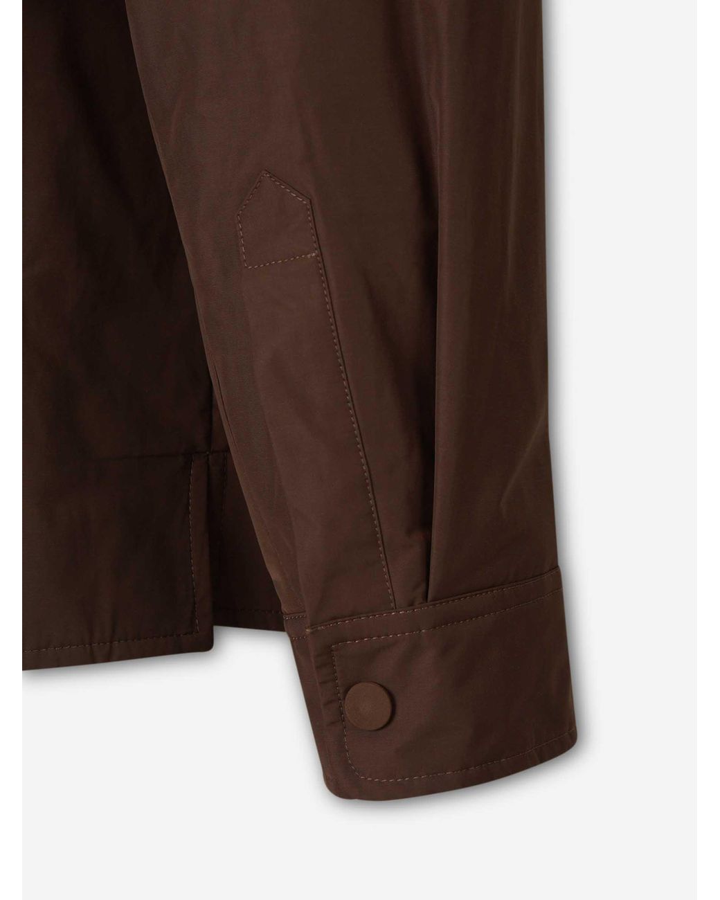 AMI Brown Plain Polyester Cotton Overshirt for men