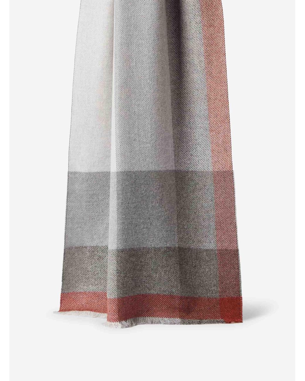 Brunello Cucinelli Gray Plaid Scarf for men