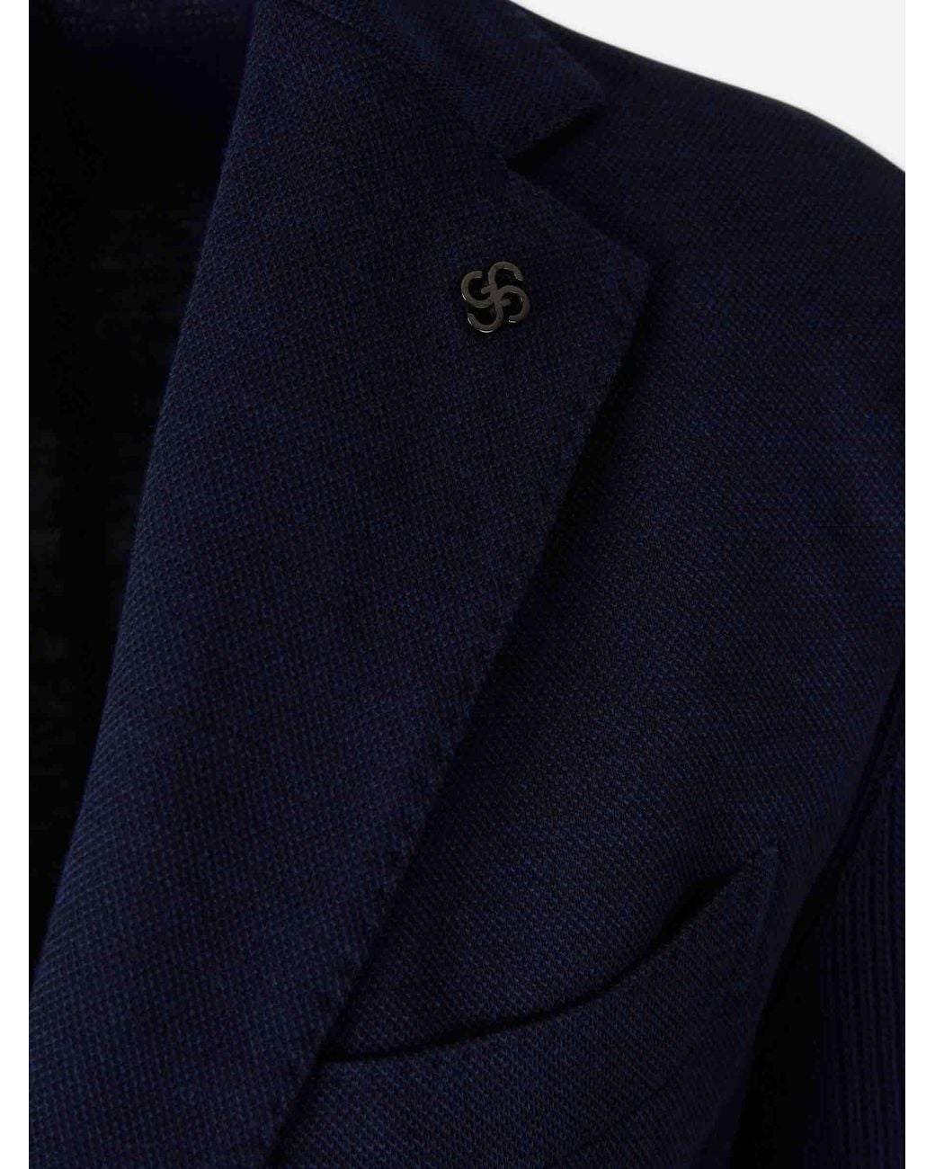 Gran Sasso Blue Blazer Hooded Knit for men