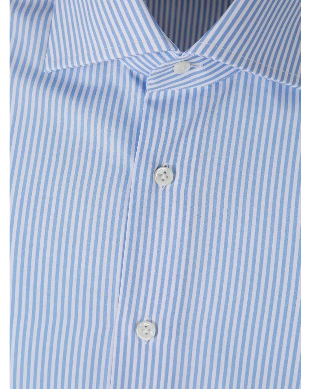 Camisa Rayas Algodón Santa Eulalia de hombre de color Blue